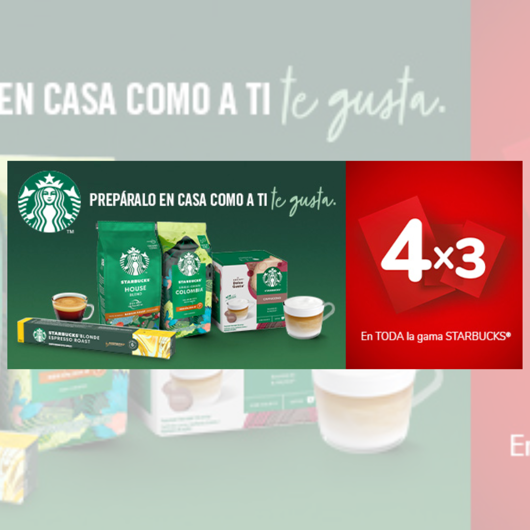 Promoción en la gama de Starbucks en Carrefour